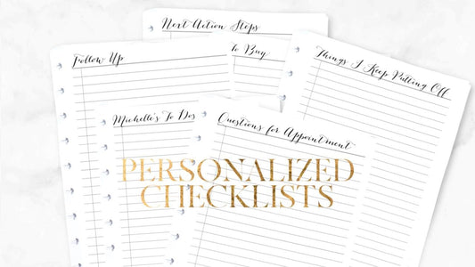11 Personalized Checklist Pages, Double-sided, Classic Happy Planner, To Do List, Disc, Minimalist