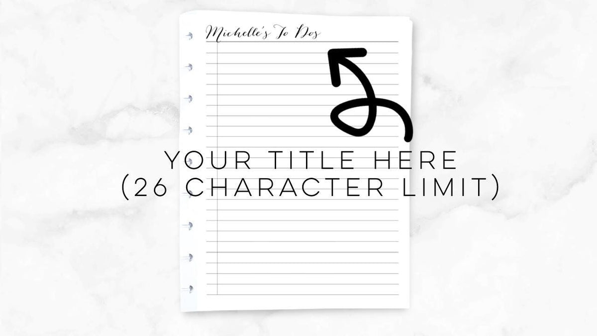 11 Personalized Checklist Pages, Double-sided, Classic Happy Planner, To Do List, Disc, Minimalist