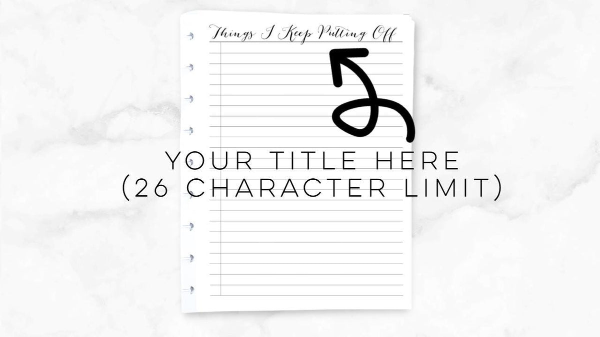 11 Personalized Checklist Pages, Double-sided, Classic Happy Planner, To Do List, Disc, Minimalist