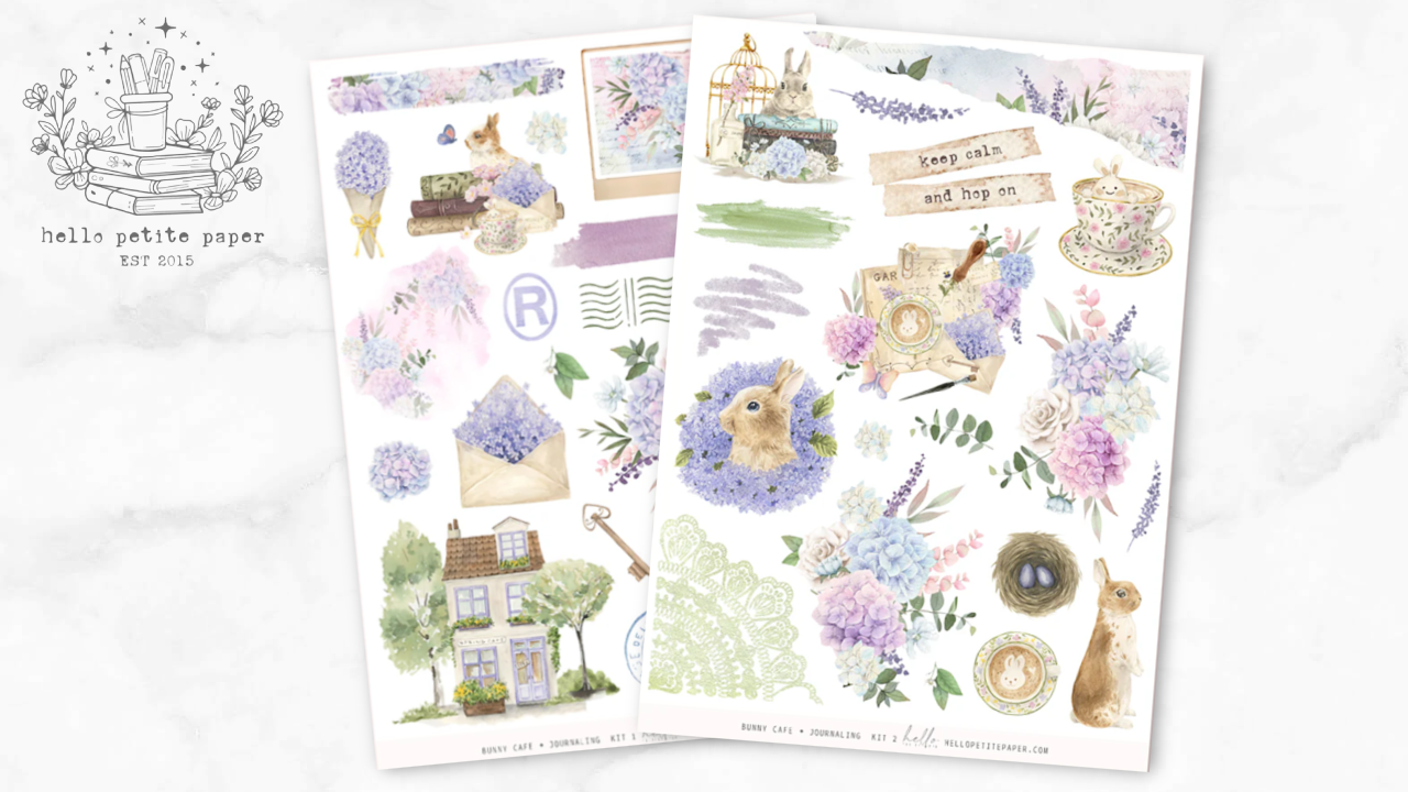 Bunny Cafe - Journaling Sticker Kit | LOW INVENTORY | planner stickers by Hello Petite Paper