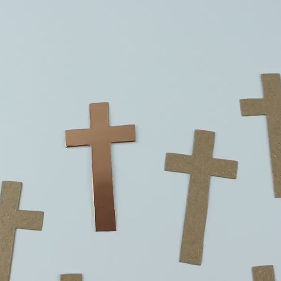 10 Christian Crosses, Die Cuts, Junk Journal, Copper, Rose Gold, Kraft, Memory Keeping, Scrapbooking, Faith Journal, War Binder